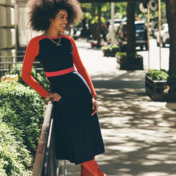 Boden Dresses & Skirts - Boden Women’s Sam Colorblock Knitted Dress Navy Size 10